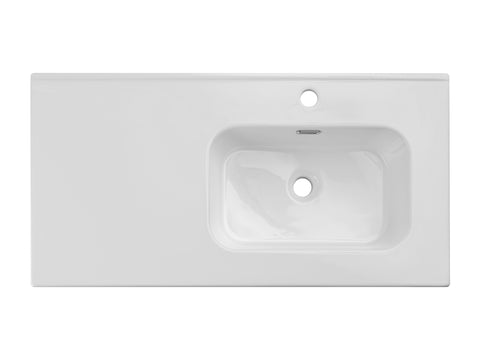 Möbelwaschbecken Gora II 91 × 46 cm – Weiß, glänzend, eckig – Ansicht 3