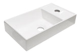 Möbelwaschbecken Nera 40 × 22 cm – Weiß, glänzend, eckig