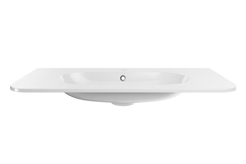 Möbelwaschbecken Purea 100 × 46 cm – Weiß, glänzend, eckig – Ansicht 2