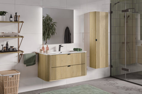 Möbelwaschbecken Purea 100 × 46 cm – Weiß, glänzend, eckig – Ansicht 4