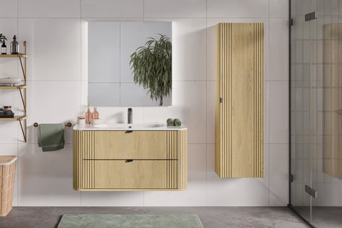 Möbelwaschbecken Purea 100 × 46 cm – Weiß, glänzend, eckig – Ansicht 5