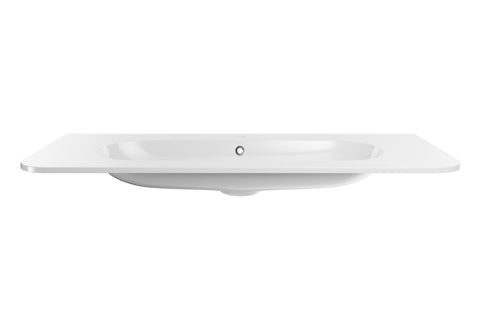 Möbelwaschbecken Purea 120 × 46 cm – Weiß, glänzend, eckig – Ansicht 2