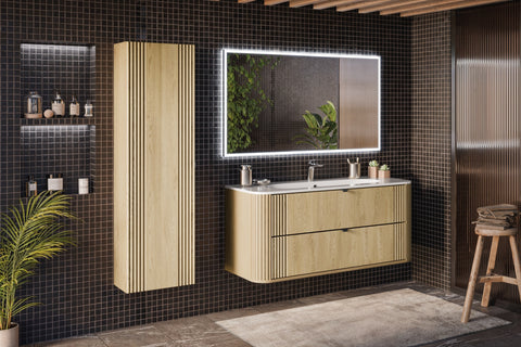 Möbelwaschbecken Purea 120 × 46 cm – Weiß, glänzend, eckig – Ansicht 4