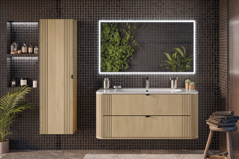 Möbelwaschbecken Purea 120 × 46 cm – Weiß, glänzend, eckig – Ansicht 5