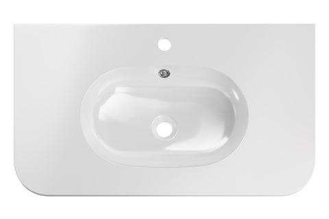 Möbelwaschbecken Purea 80 × 46 cm – Weiß, glänzend, eckig – Ansicht 3