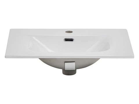 Möbelwaschbecken Skyla 81 × 46 cm – Weiß, glänzend, eckig – Ansicht 4