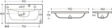 Möbelwaschbecken Skyla 91 × 46 cm – Weiß, glänzend, eckig – Ansicht 2