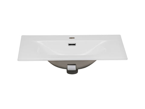 Möbelwaschbecken Skyla 91 × 46 cm – Weiß, glänzend, eckig – Ansicht 3