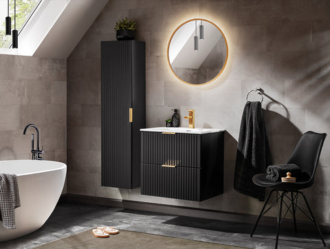 Möbelwaschbecken Skyla I 101 × 46 cm – Weiß, glänzend, eckig