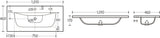 Möbelwaschbecken Skyla I 101 × 46 cm – Weiß, glänzend, eckig – Ansicht 2