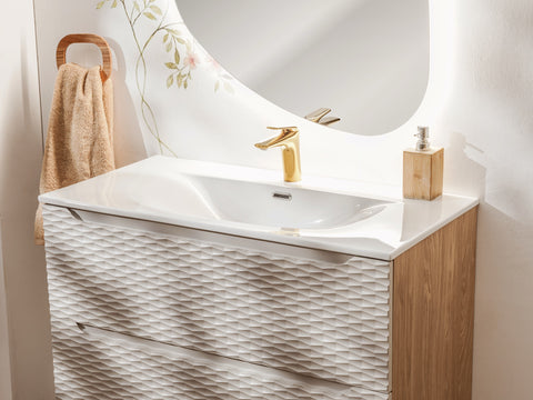 Möbelwaschbecken Skyla I 101 × 46 cm – Weiß, glänzend, eckig – Ansicht 3