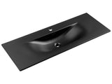 Möbelwaschbecken Skyla I 121 × 46 cm – Schwarz, matt, eckig