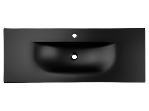 Möbelwaschbecken Skyla I 121 × 46 cm – Schwarz, matt, eckig – Ansicht 3