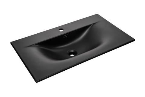 Möbelwaschbecken Skyla I 81 × 46 cm – Schwarz, matt, eckig