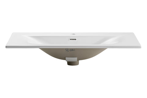 Möbelwaschbecken Skyla I 81 × 46 cm – Weiß, matt, eckig – Ansicht 2