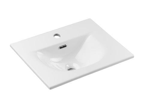 Möbelwaschbecken Skyla III 51 × 40 cm – Weiß, glänzend, eckig