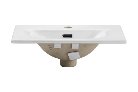 Möbelwaschbecken Skyla III 51 × 40 cm – Weiß, glänzend, eckig – Ansicht 2