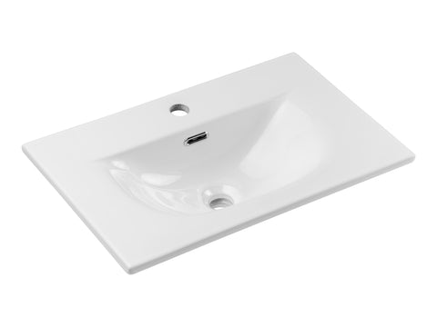 Möbelwaschbecken Skyla III 61 × 40 cm – Weiß, glänzend, eckig