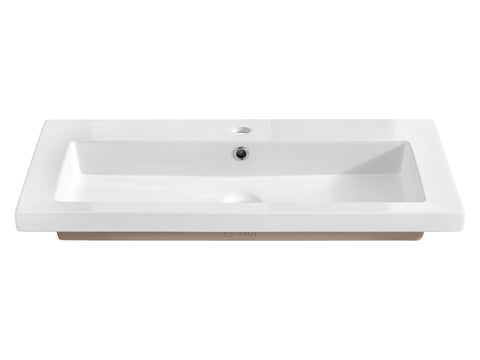 Möbelwaschbecken Spira 101 × 46 cm – Weiß, glänzend, eckig – Ansicht 2