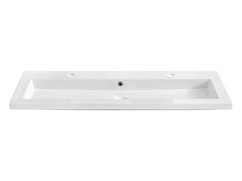 Möbelwaschbecken Spira 121 × 46 cm – Weiß, glänzend, eckig – Ansicht 2