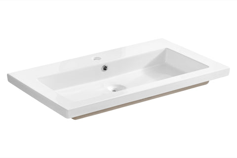 Möbelwaschbecken Spira 81 × 46 cm – Weiß, glänzend, eckig – Ansicht 4