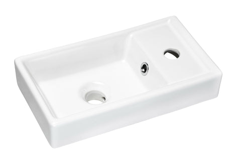 Möbelwaschbecken Vedra 40 × 22 cm – Weiß, glänzend, eckig – Ansicht 4