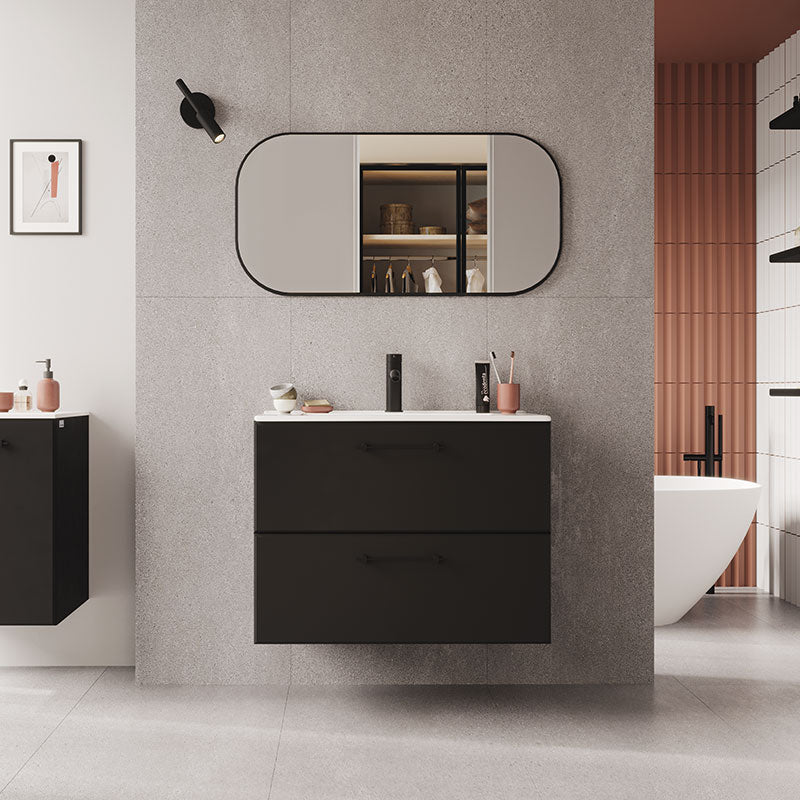 Spiegel - MO-RE L50x100 - Weiß Matt - Bodega Matt - Schwarz Matt