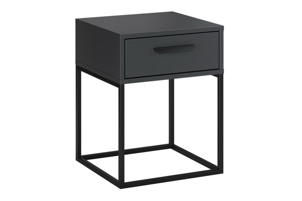 Nachttisch Navira Anthrazit 40 × 52 × 39 cm mit 1 Schublade