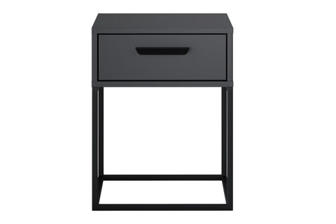 Nachttisch Navira Anthrazit 40 × 52 × 39 cm mit 1 Schublade – Ansicht 2