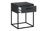 Nachttisch Navira Anthrazit 40 × 52 × 39 cm mit 1 Schublade – Ansicht 3