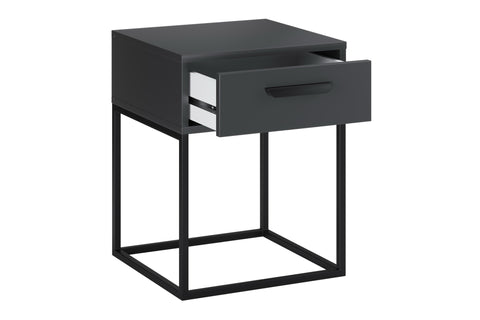 Nachttisch Navira Anthrazit 40 × 52 × 39 cm mit 1 Schublade – Ansicht 3