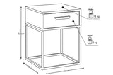 Nachttisch Navira Anthrazit 40 × 52 × 39 cm mit 1 Schublade – Ansicht 4
