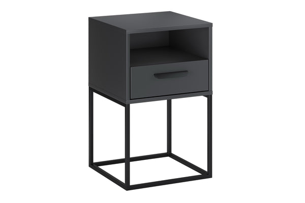 Nachttisch Navira Anthrazit 40 × 65 × 39 cm mit 1 Schublade
