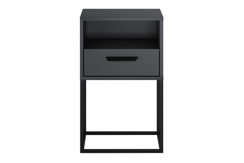 Nachttisch Navira Anthrazit 40 × 65 × 39 cm mit 1 Schublade – Ansicht 2