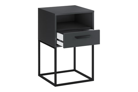 Nachttisch Navira Anthrazit 40 × 65 × 39 cm mit 1 Schublade – Ansicht 3