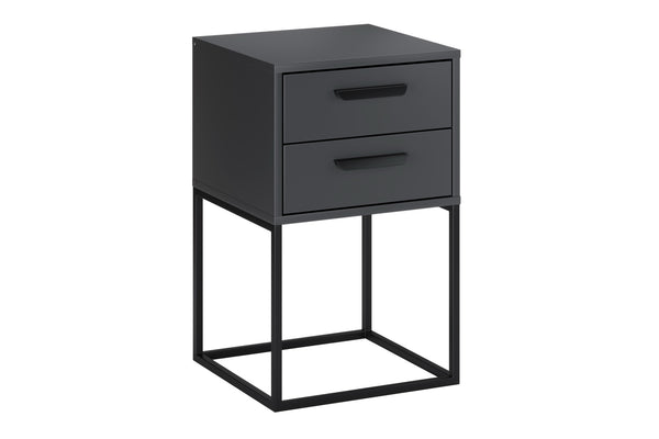 Nachttisch Navira Anthrazit 40 × 65 × 39 cm mit 2 Schubladen
