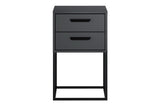 Nachttisch Navira Anthrazit 40 × 65 × 39 cm mit 2 Schubladen – Ansicht 2