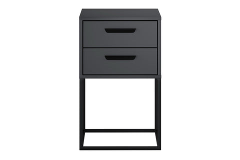 Nachttisch Navira Anthrazit 40 × 65 × 39 cm mit 2 Schubladen – Ansicht 2