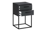Nachttisch Navira Anthrazit 40 × 65 × 39 cm mit 2 Schubladen – Ansicht 3