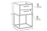 Nachttisch Navira Anthrazit 40 × 65 × 39 cm mit 2 Schubladen – Ansicht 4