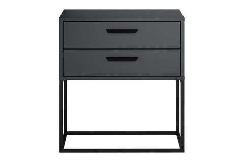 Nachttisch Navira Anthrazit 60 × 65 × 39 cm mit 2 Schubladen – Ansicht 2