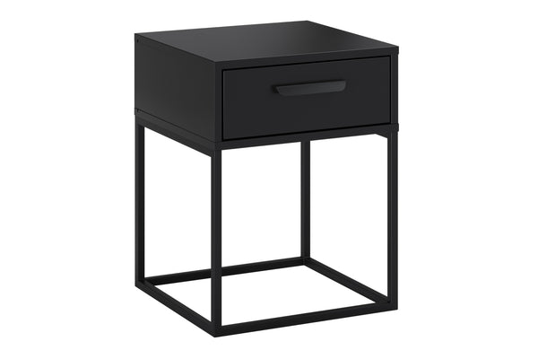 Nachttisch Navira Schwarz matt 40 × 65 × 39 cm mit 1 Schublade (Art.-Nr. CO-P-001066)