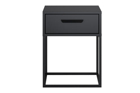 Nachttisch Navira Schwarz matt 40 × 65 × 39 cm mit 1 Schublade (Art.-Nr. CO-P-001066) – Ansicht 2
