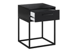 Nachttisch Navira Schwarz matt 40 × 65 × 39 cm mit 1 Schublade (Art.-Nr. CO-P-001066) – Ansicht 3