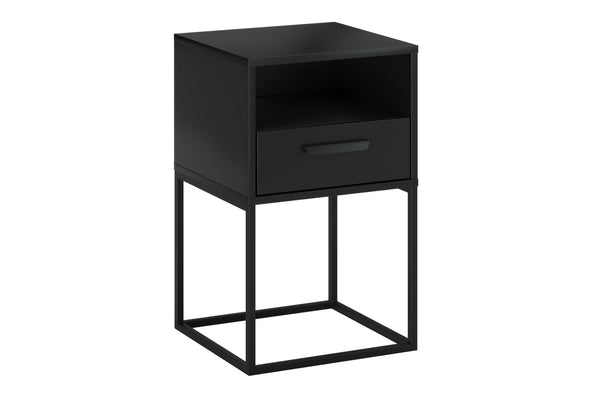 Nachttisch Navira Schwarz matt 40 × 65 × 39 cm mit 1 Schublade (Art.-Nr. CO-P-001067)