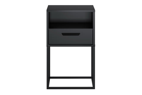 Nachttisch Navira Schwarz matt 40 × 65 × 39 cm mit 1 Schublade (Art.-Nr. CO-P-001067) – Ansicht 2