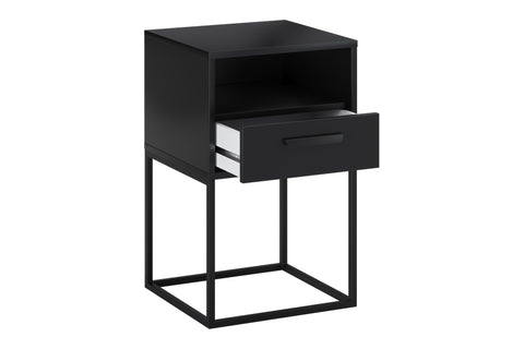Nachttisch Navira Schwarz matt 40 × 65 × 39 cm mit 1 Schublade (Art.-Nr. CO-P-001067) – Ansicht 3
