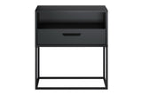 Nachttisch Navira Schwarz matt 60 × 65 × 39 cm mit 1 Schublade – Ansicht 2