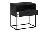 Nachttisch Navira Schwarz matt 60 × 65 × 39 cm mit 1 Schublade – Ansicht 3