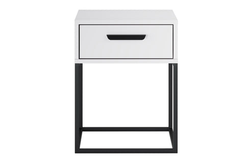 Nachttisch Navira Weiß 40 × 52 × 39 cm mit 1 Schublade – Ansicht 2